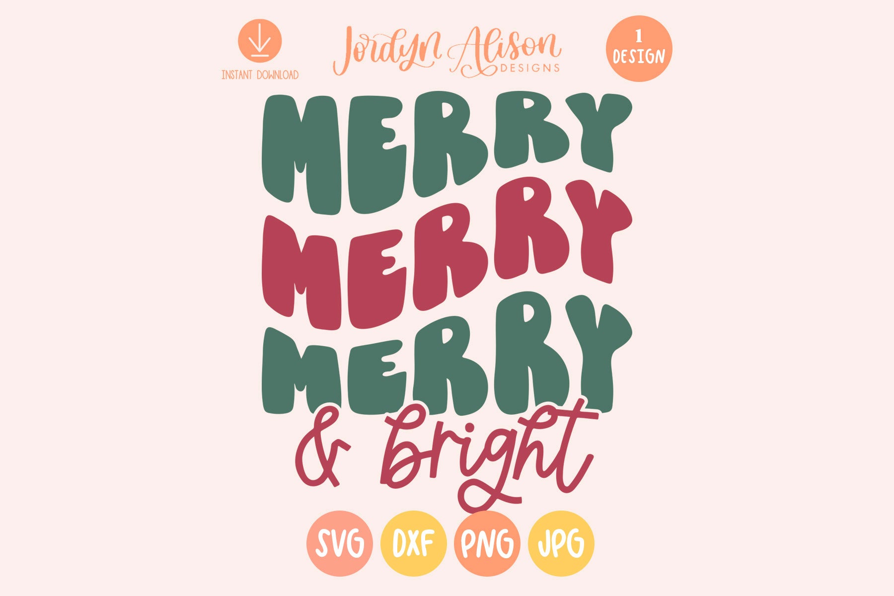 Merry and Bright SVG | Retro Christmas SVG for Cricut – JordynAlisonDesigns