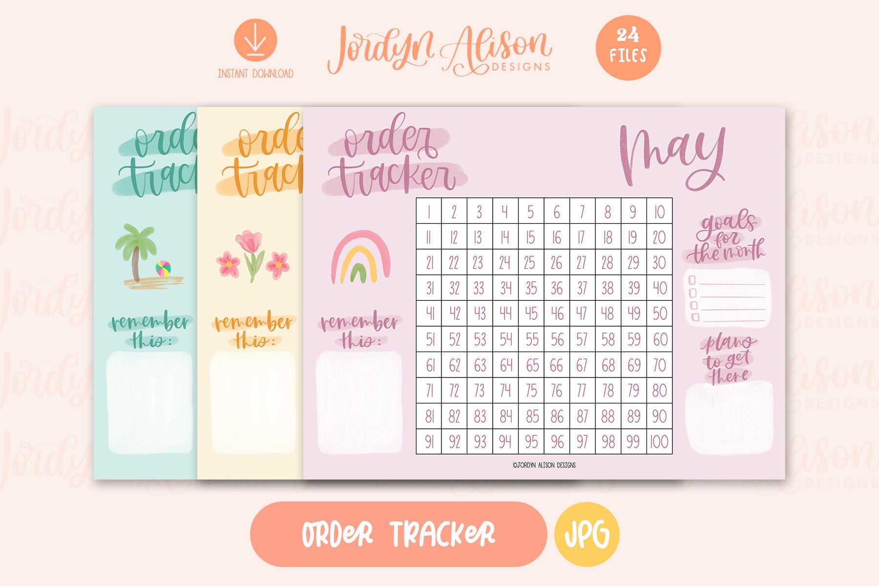 Monthly Order Tracker Printable