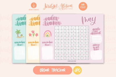 Monthly Order Tracker Printable
