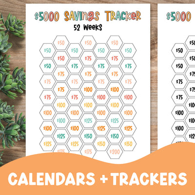 Calendars and Tracker Printables