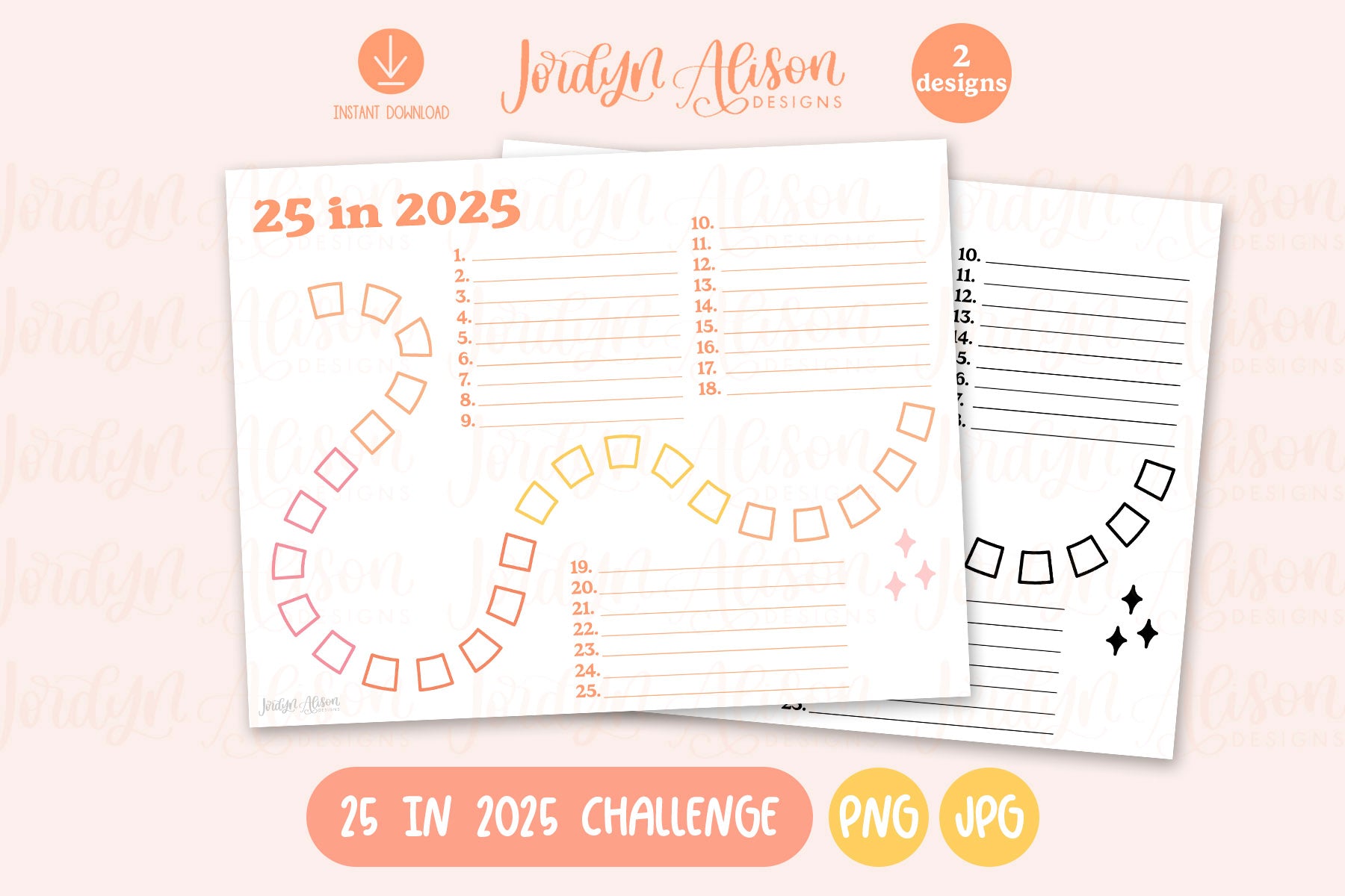 25 in 2025 List Printable