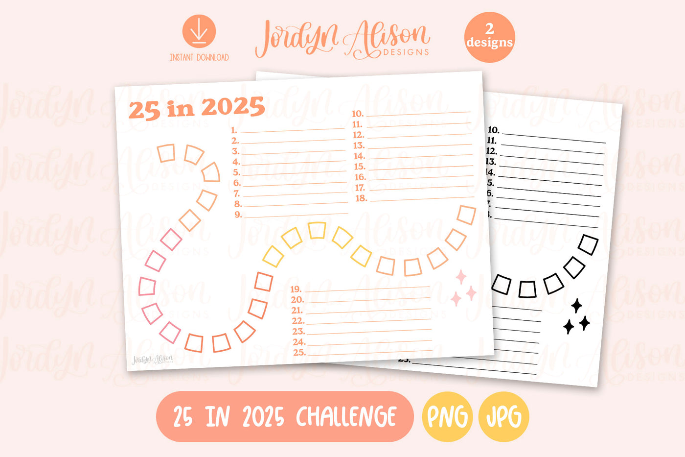 25 in 2025 List Printable