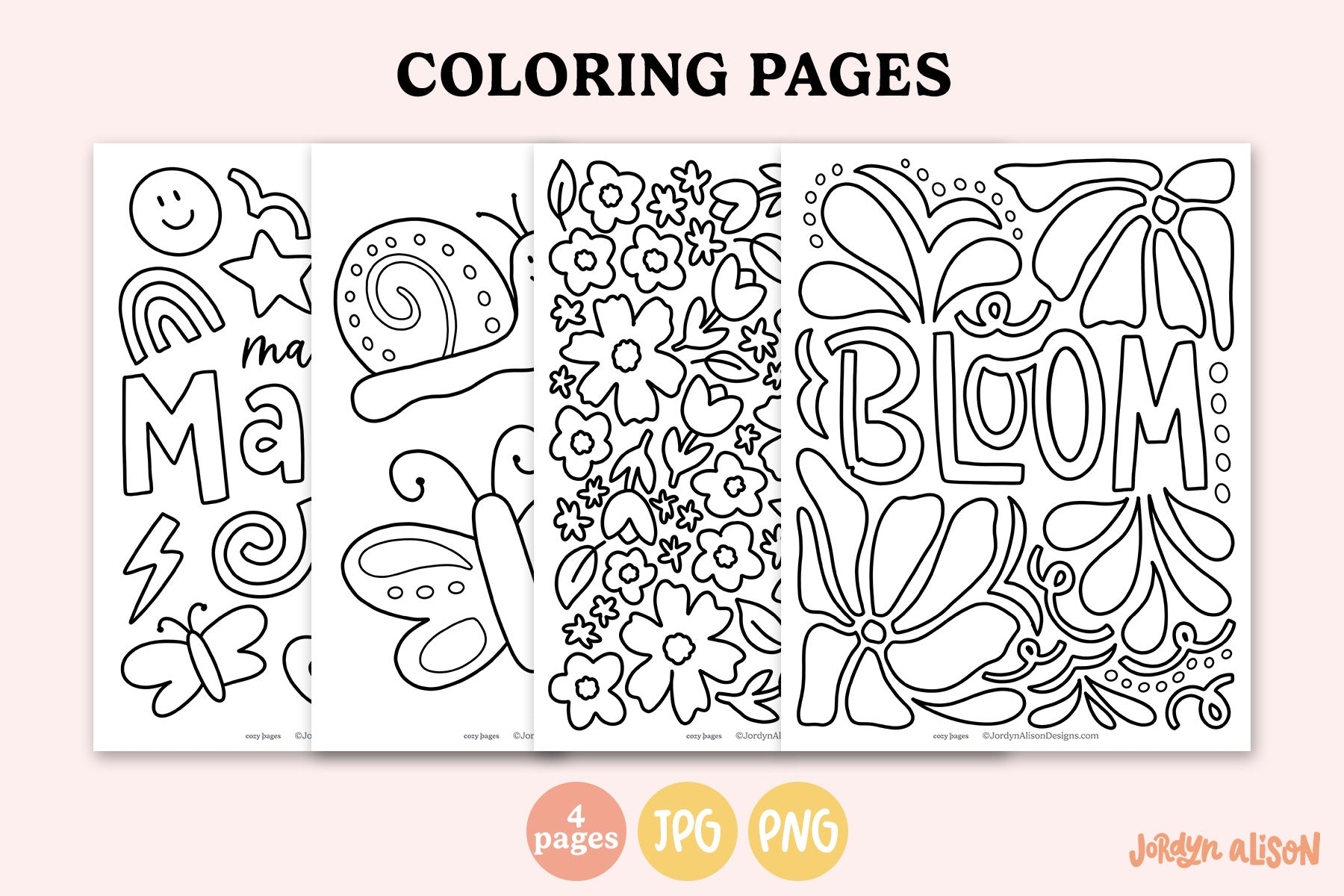 4 Spring Coloring Pages