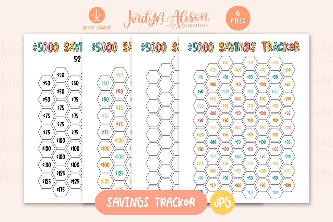 $5000 Savings Tracker Instant Download Printable