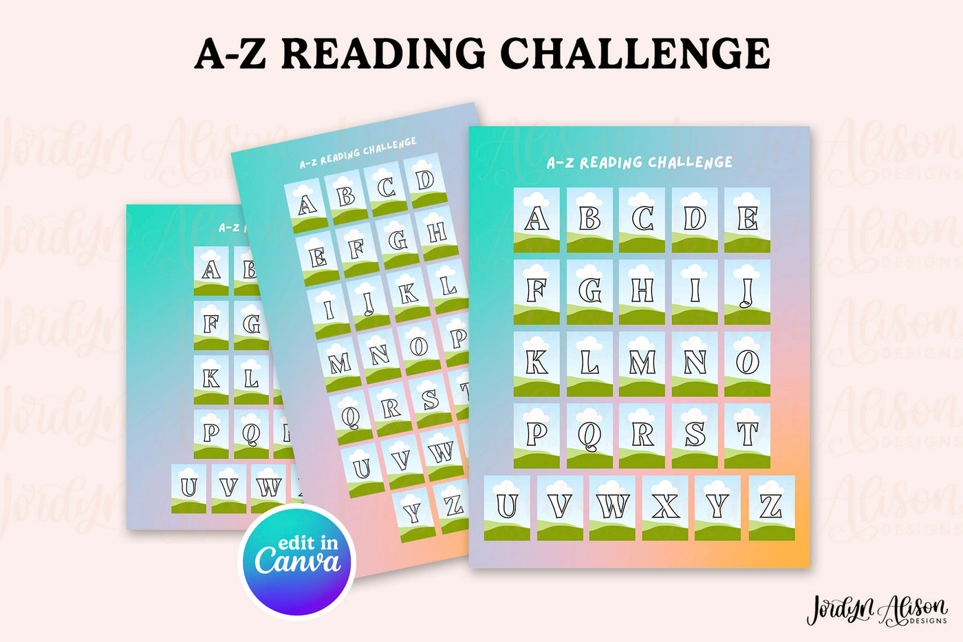 A-Z Reading Challenge (Canva Template)