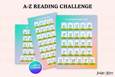 A-Z Reading Challenge (Canva Template)