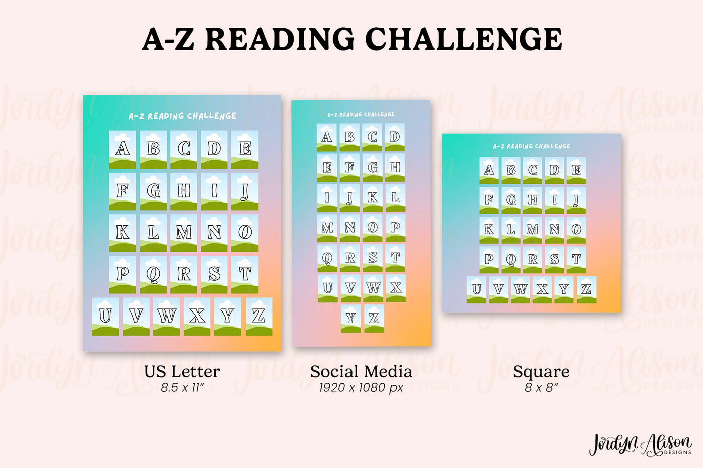 AZ Reading Challenge Canva Template JordynAlisonDesigns