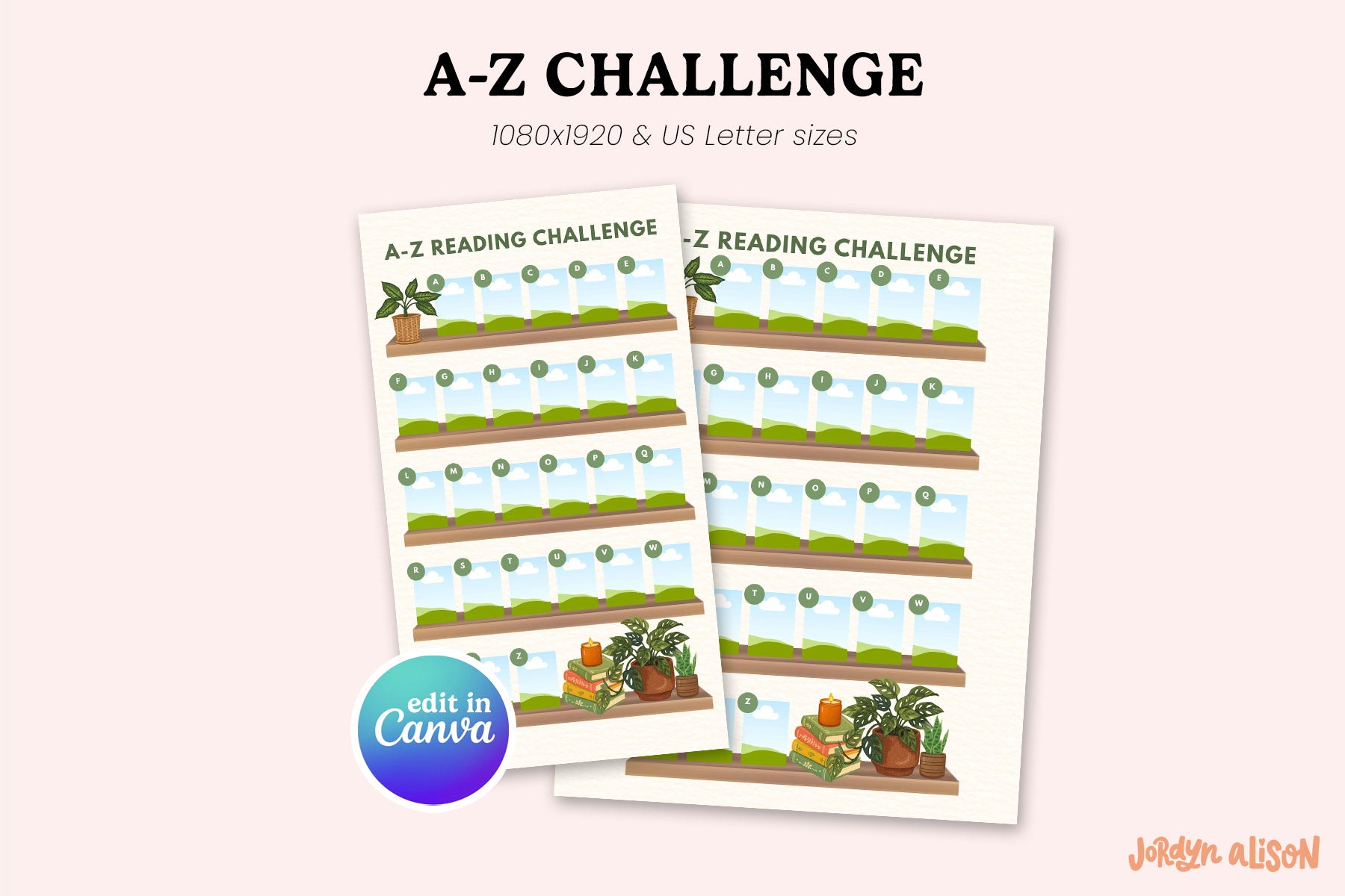 A to Z Reading Challenge (Canva Template)