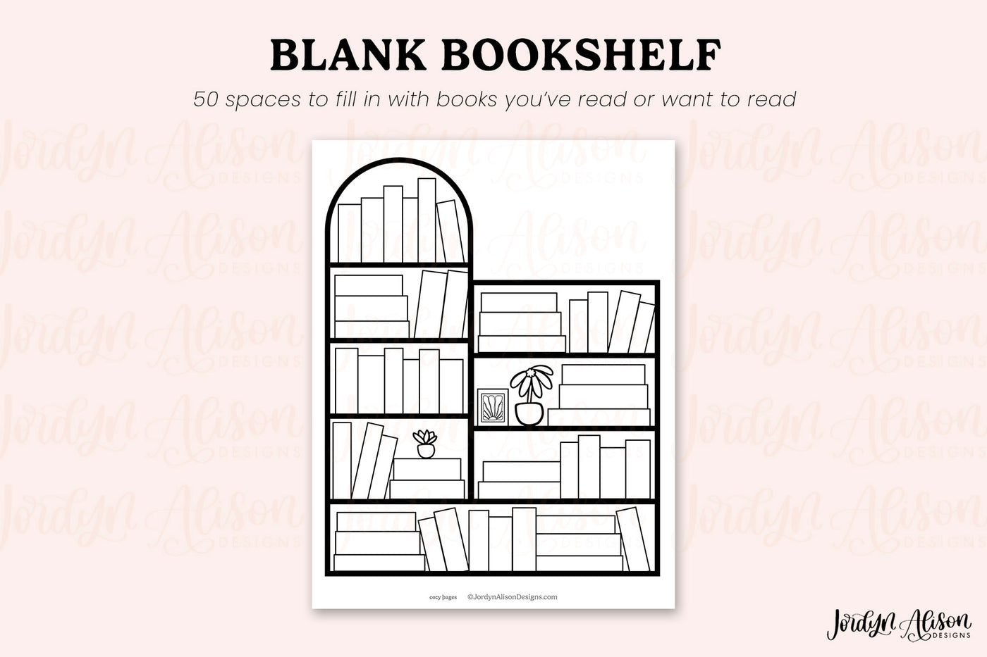 Blank Book Shelf Printable | 50 Books Reading Challenge ...