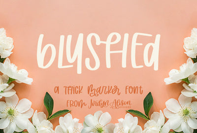 Blushed | Thick Marker Font