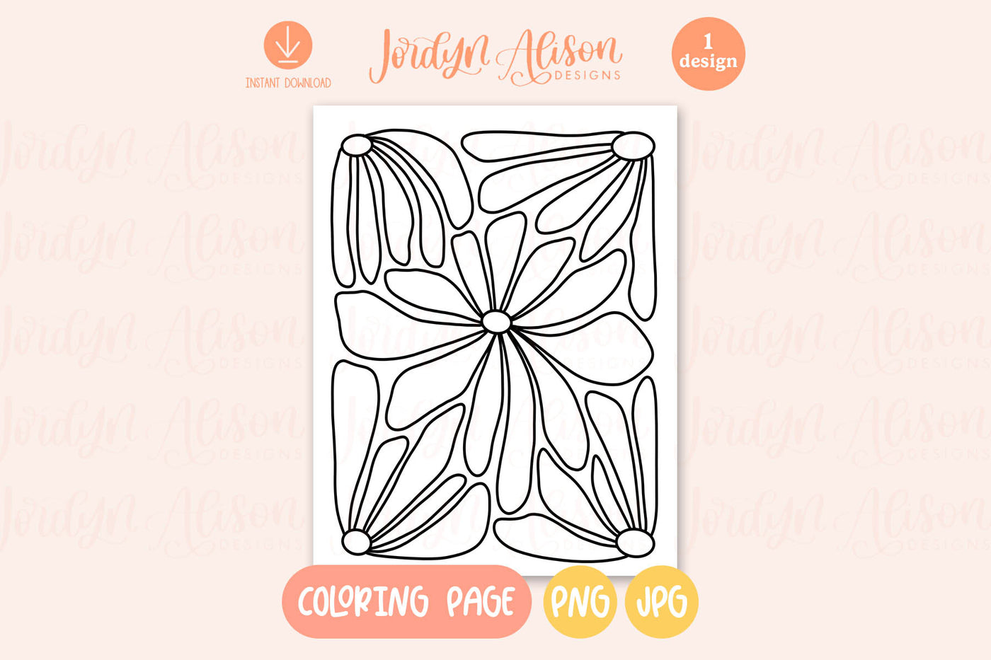 Boho Flowers Coloring Page