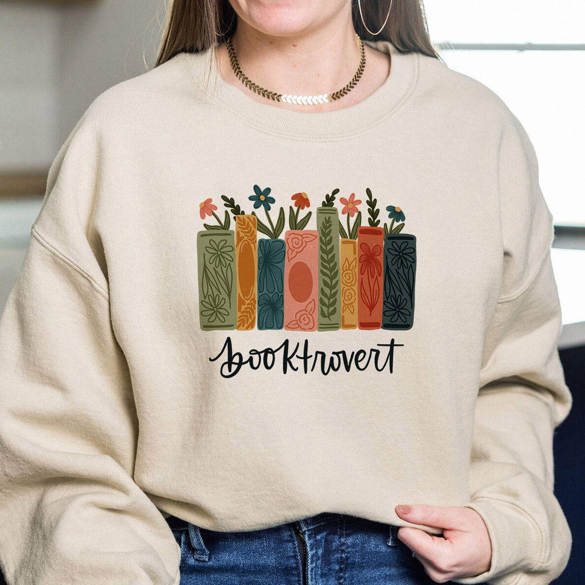 Booktrovert Floral Books Sweatshirt