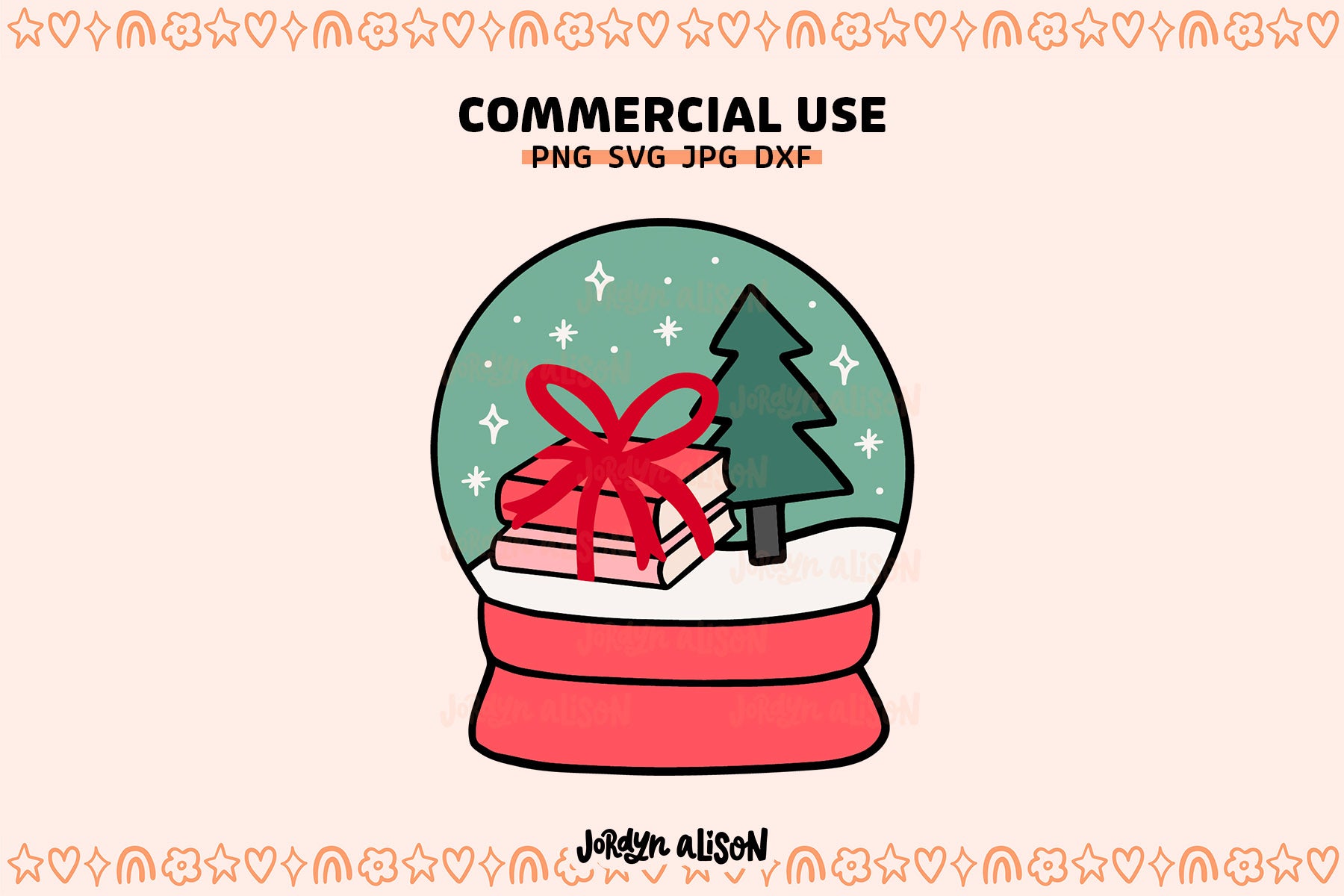 Christmas Book Snowglobe SVG