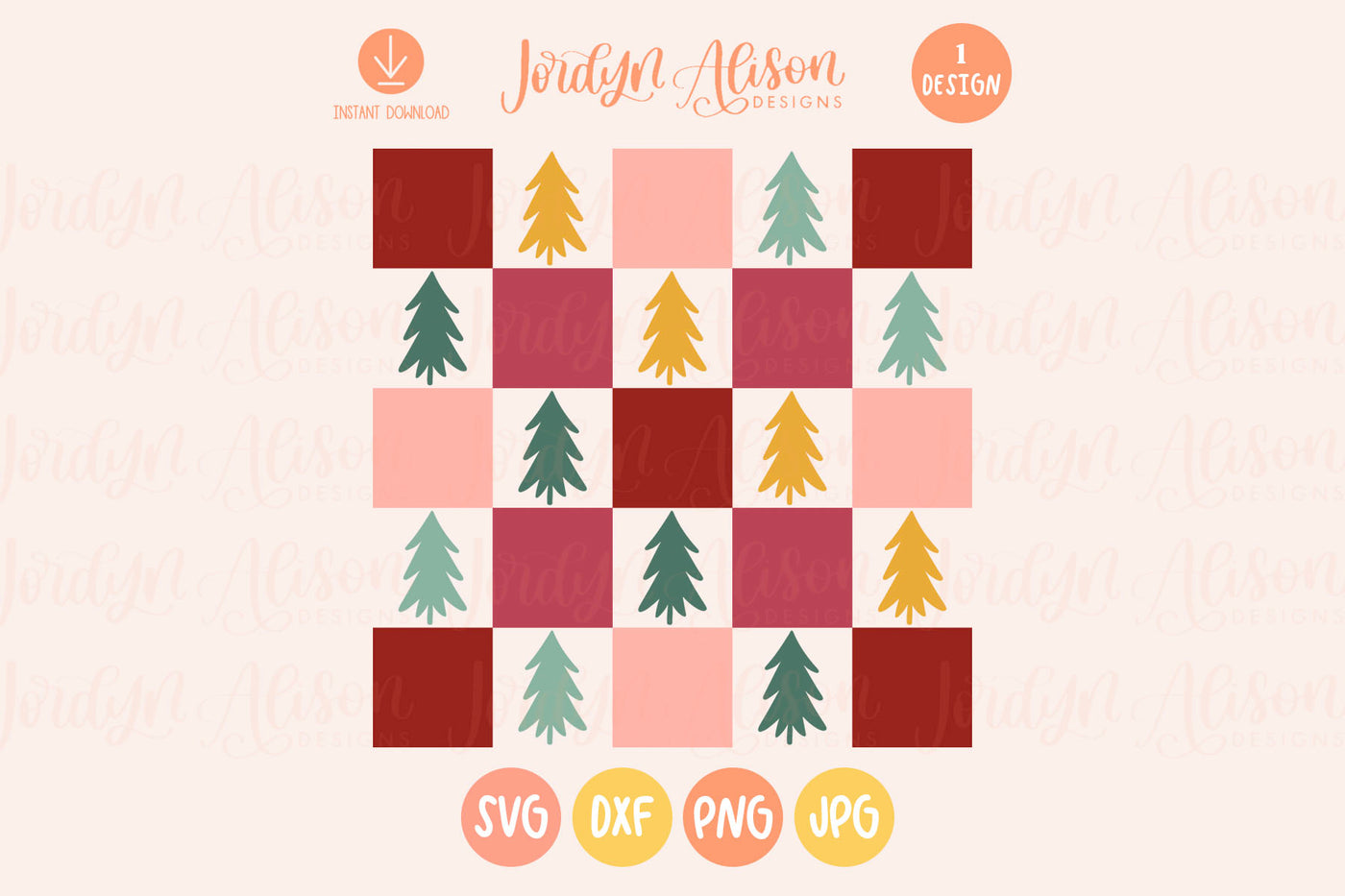 Christmas Checkerboard SVG