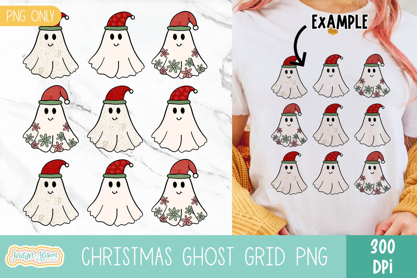 Christmas Ghost Grid Sublimation