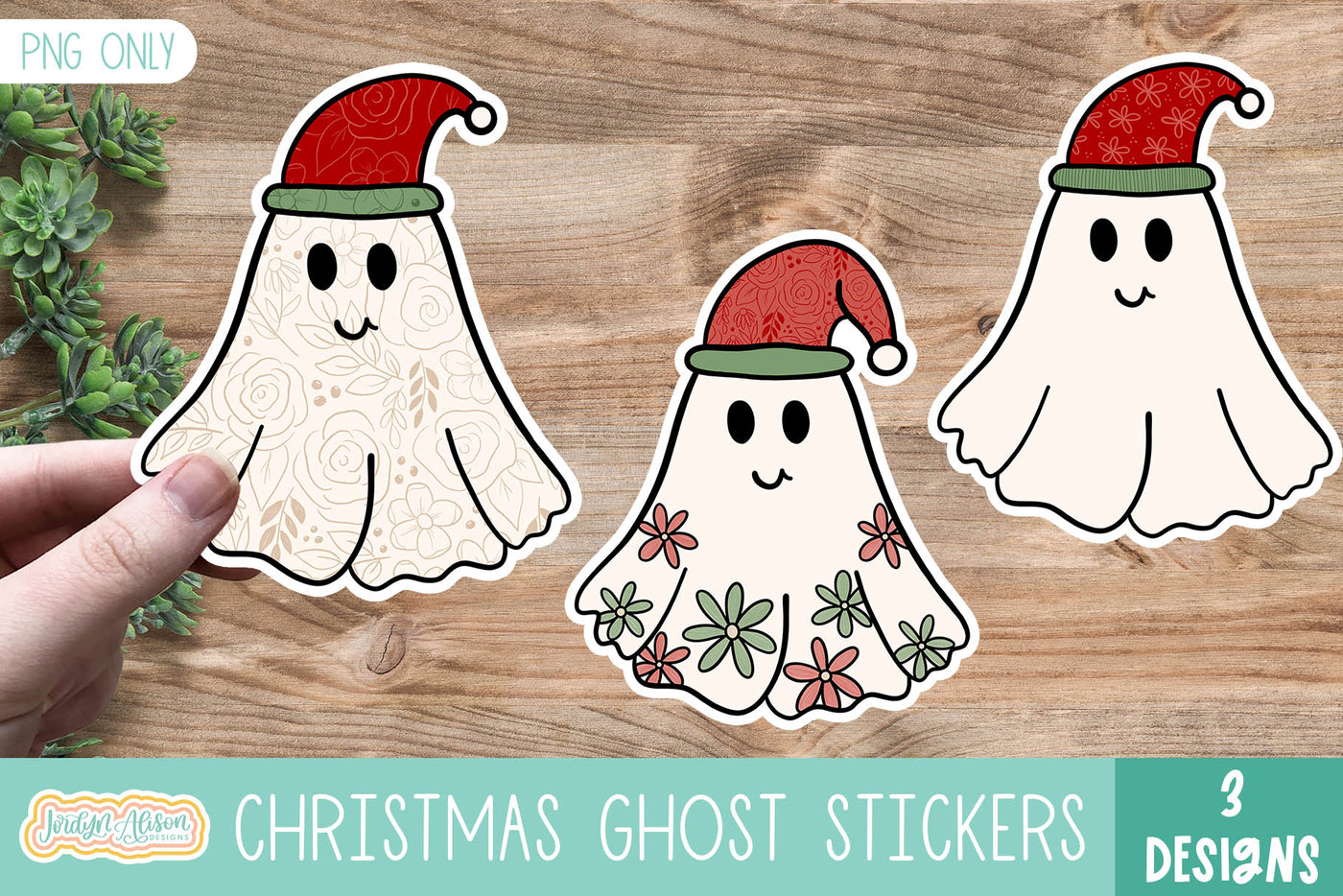 Christmas Ghosts PNG Stickers