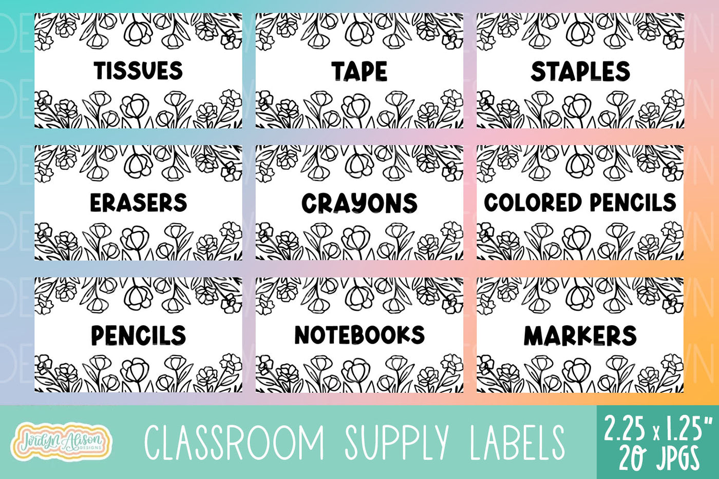 Classroom Supply Thermal Label Bundle