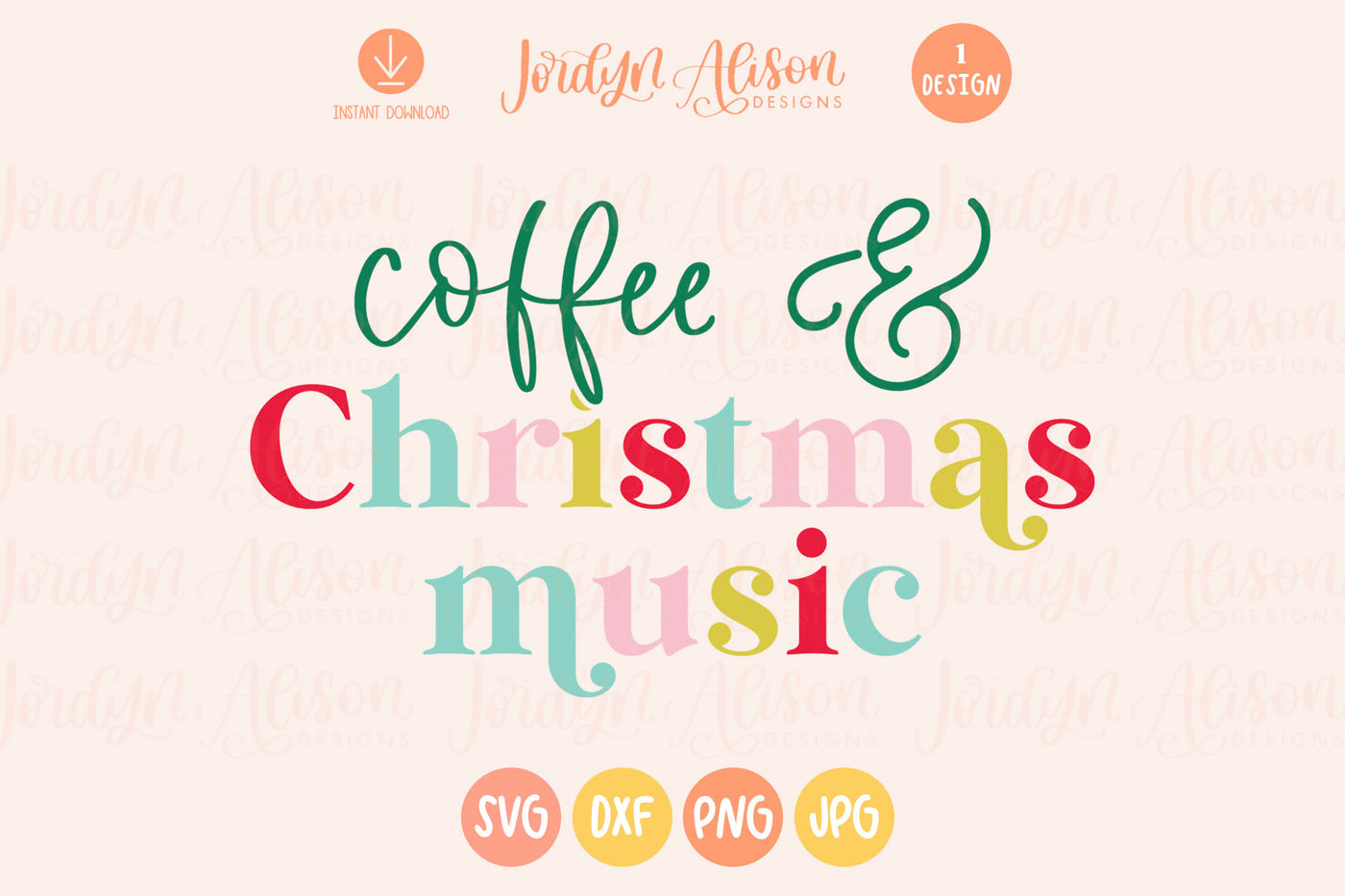 Coffee and Christmas Music SVG