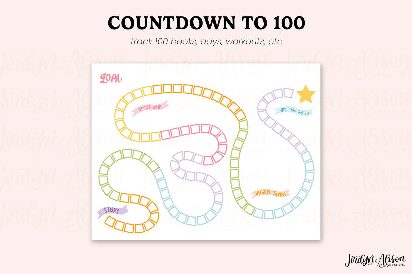 Countdown to 100 Printable