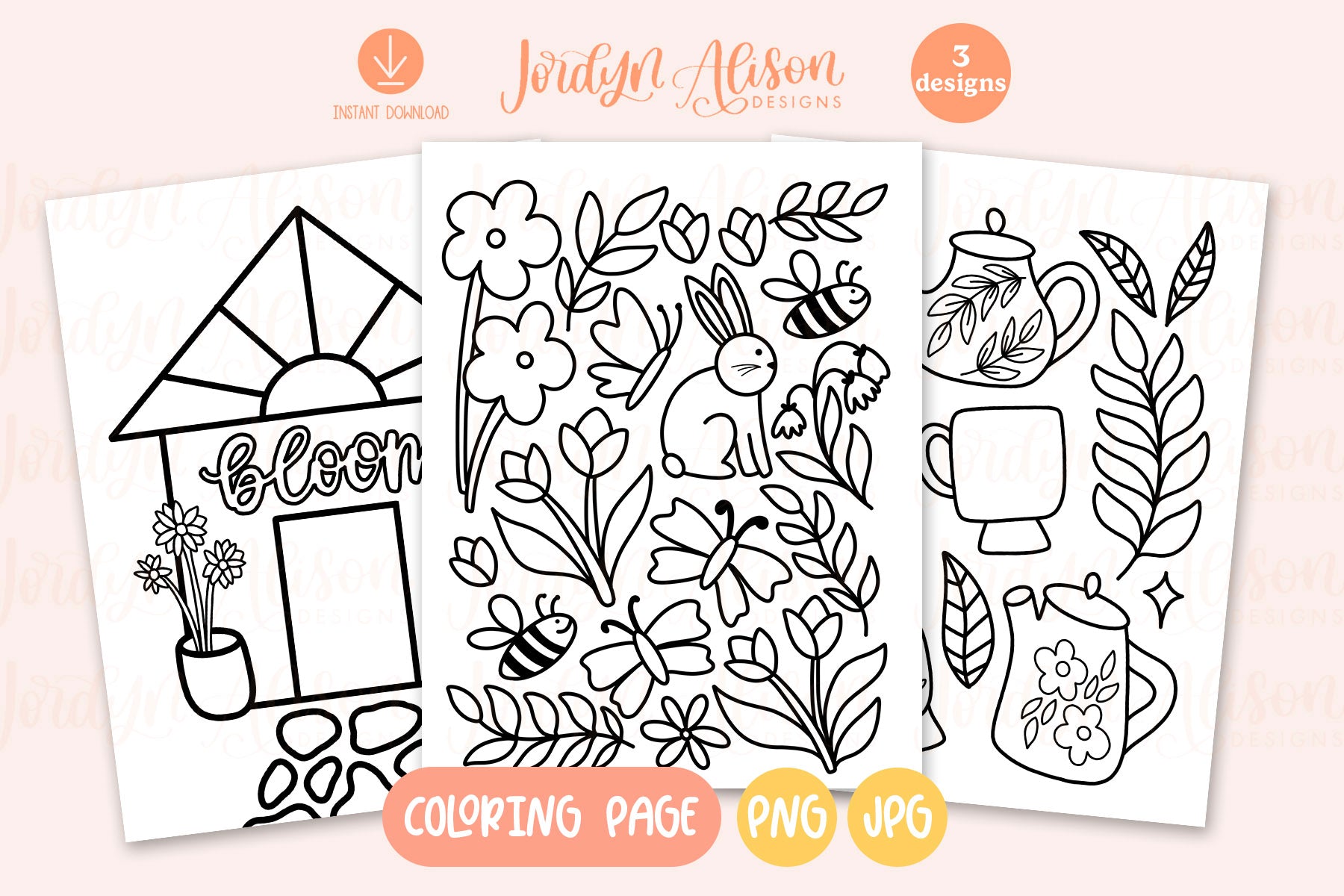 3 Cozy Garden Coloring Pages