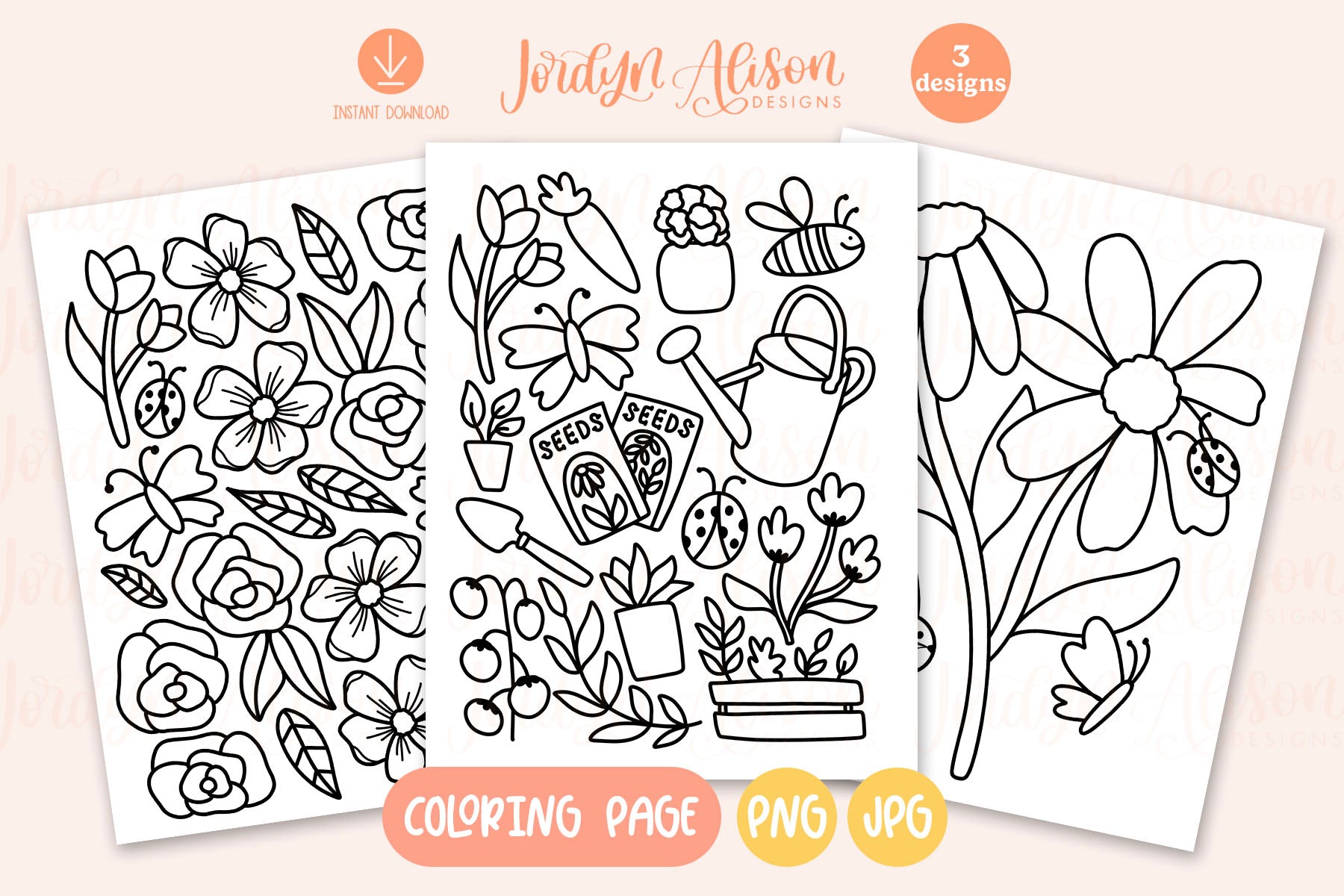 3 Cozy Garden Coloring Pages