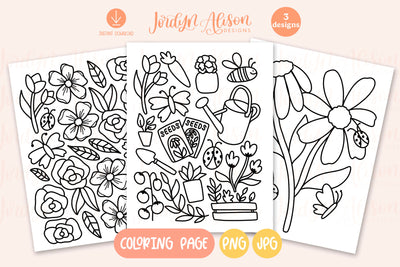 3 Cozy Garden Coloring Pages