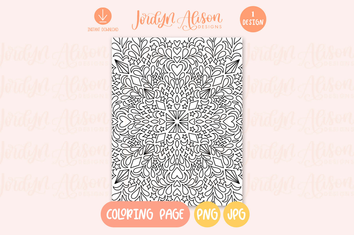 Doodle Pattern Coloring Page