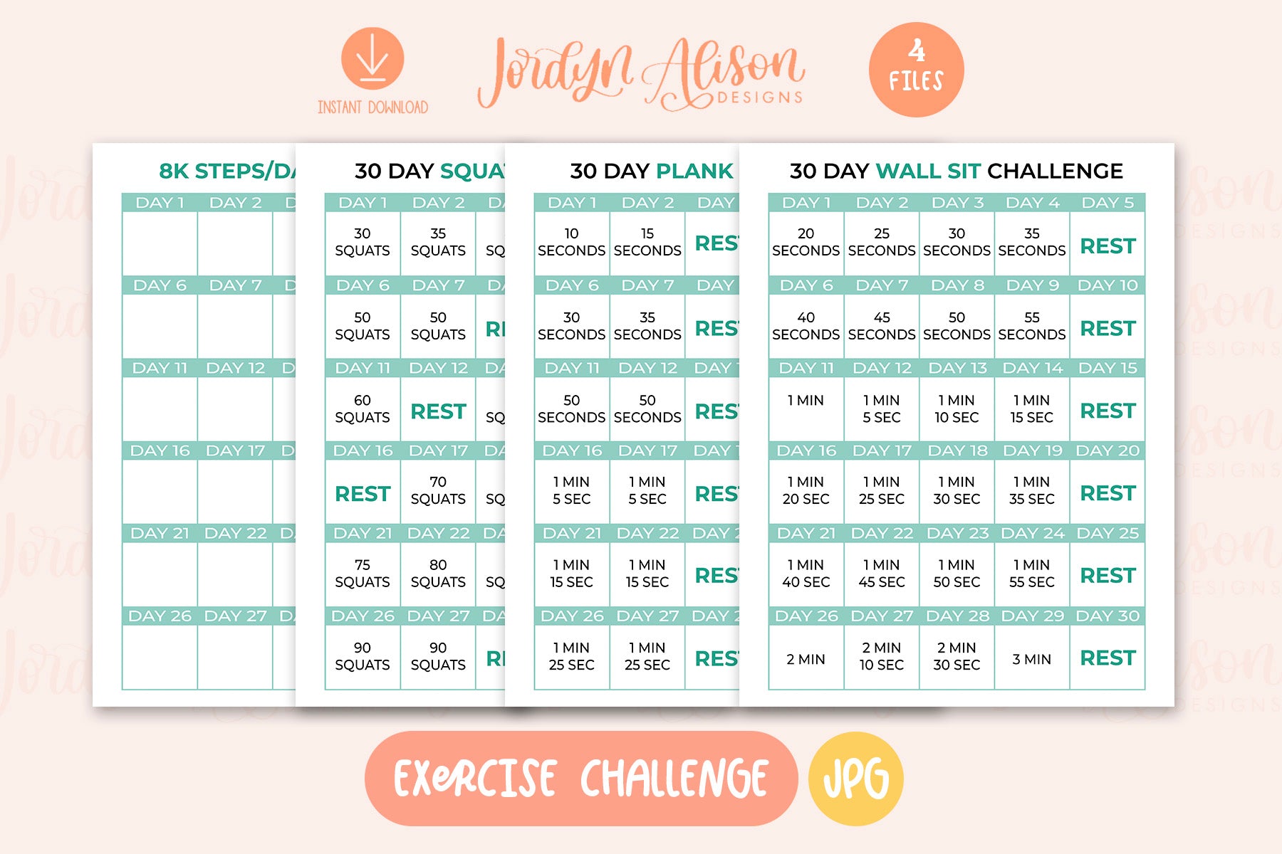 30 Day Exercise Challenge Printable
