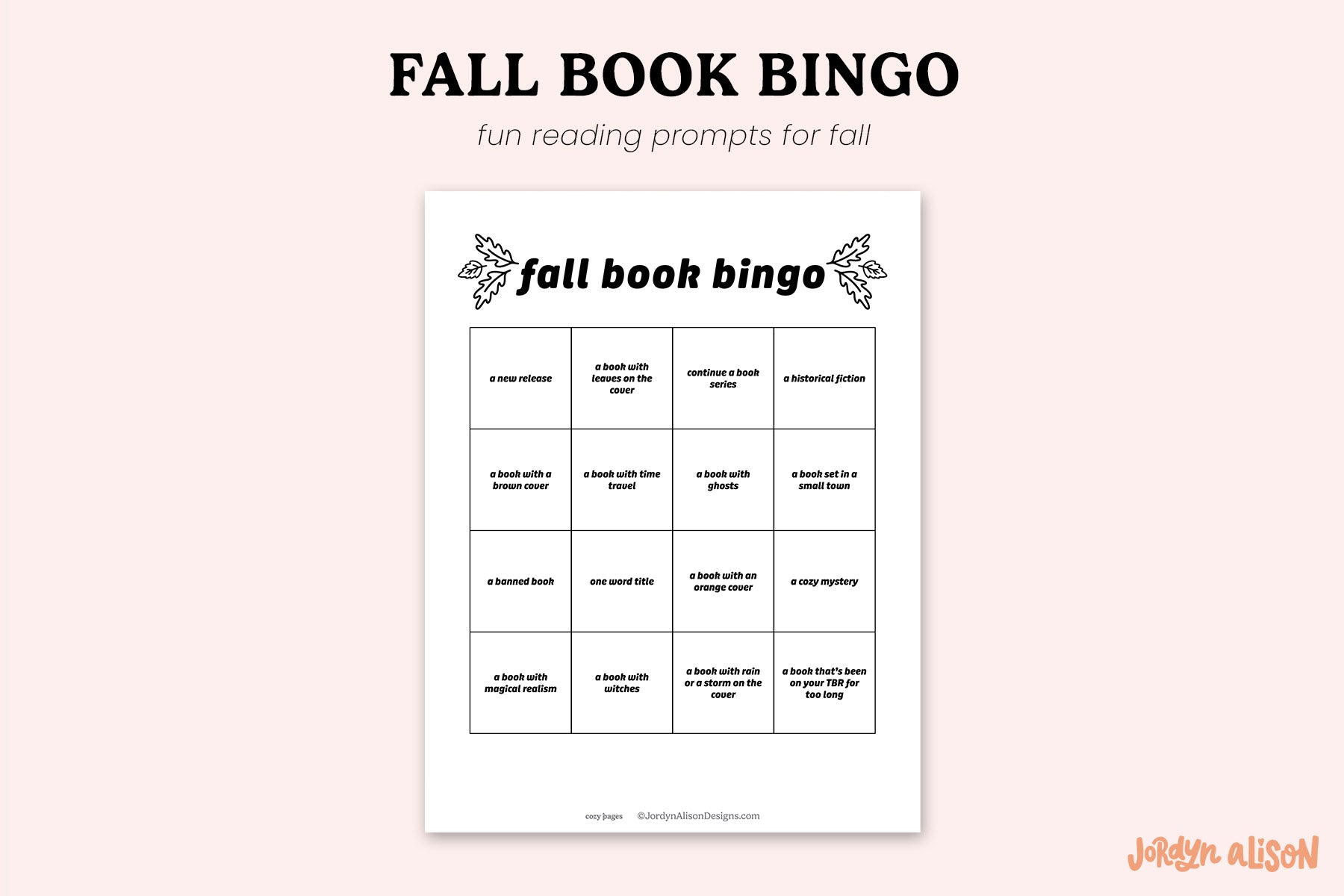 Fall Book Bingo Printable