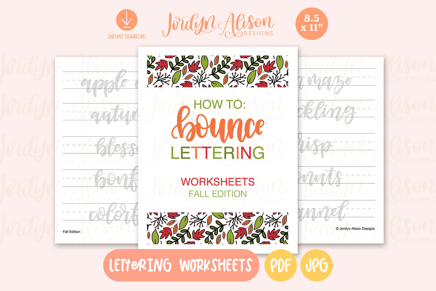 Fall Lettering Worksheets