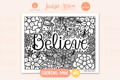 Believe Coloring Page