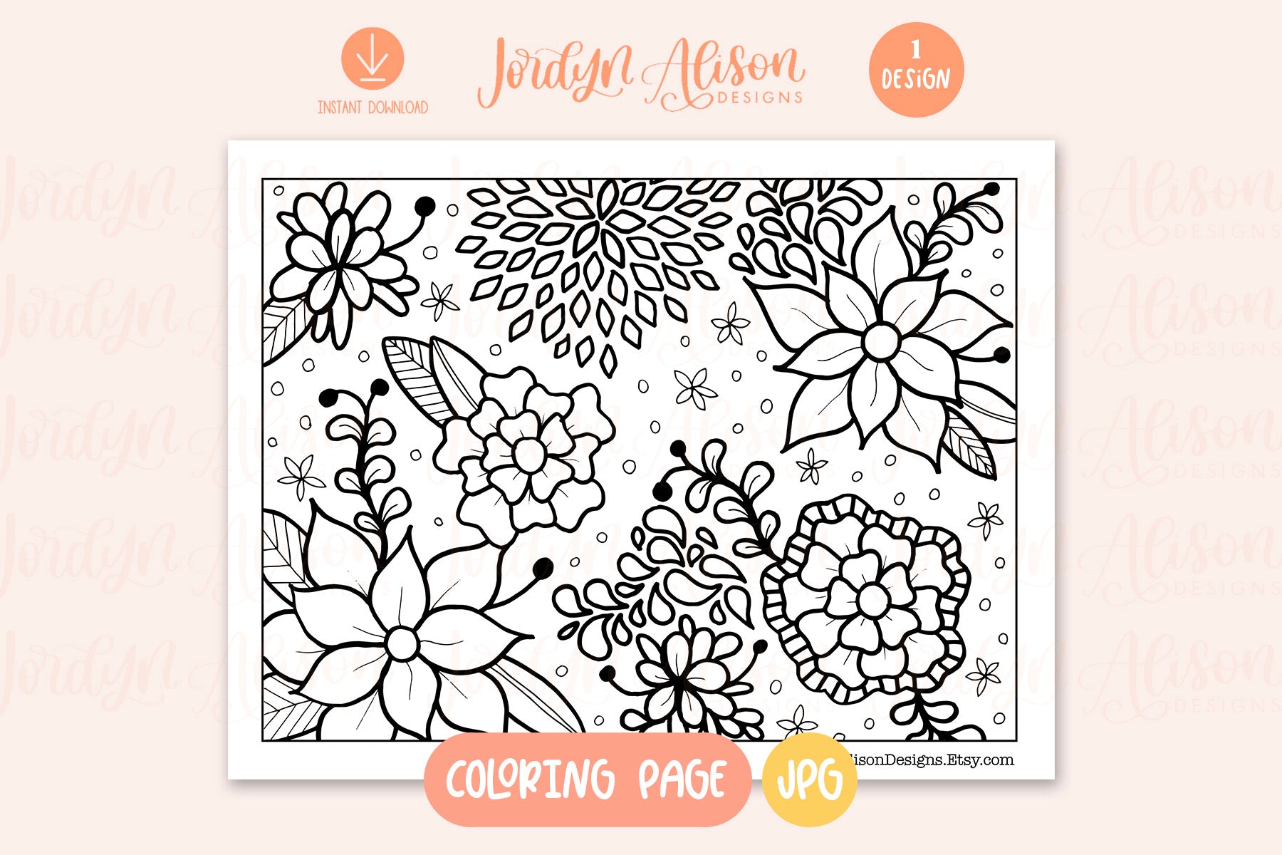 Floral Coloring Page