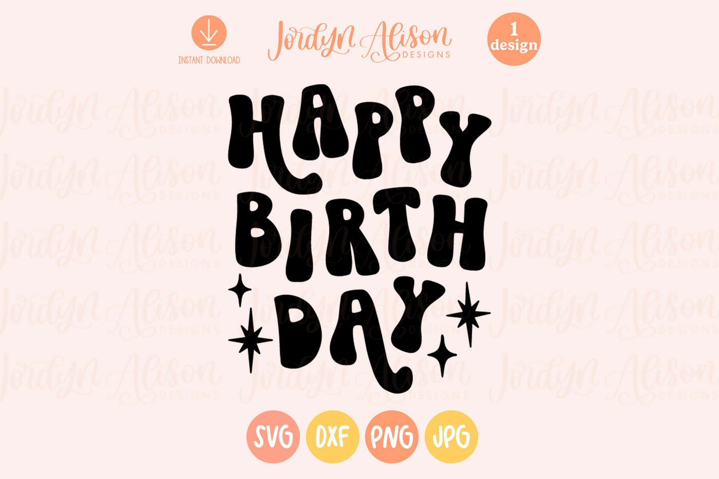 Happy Birthday Stars SVG