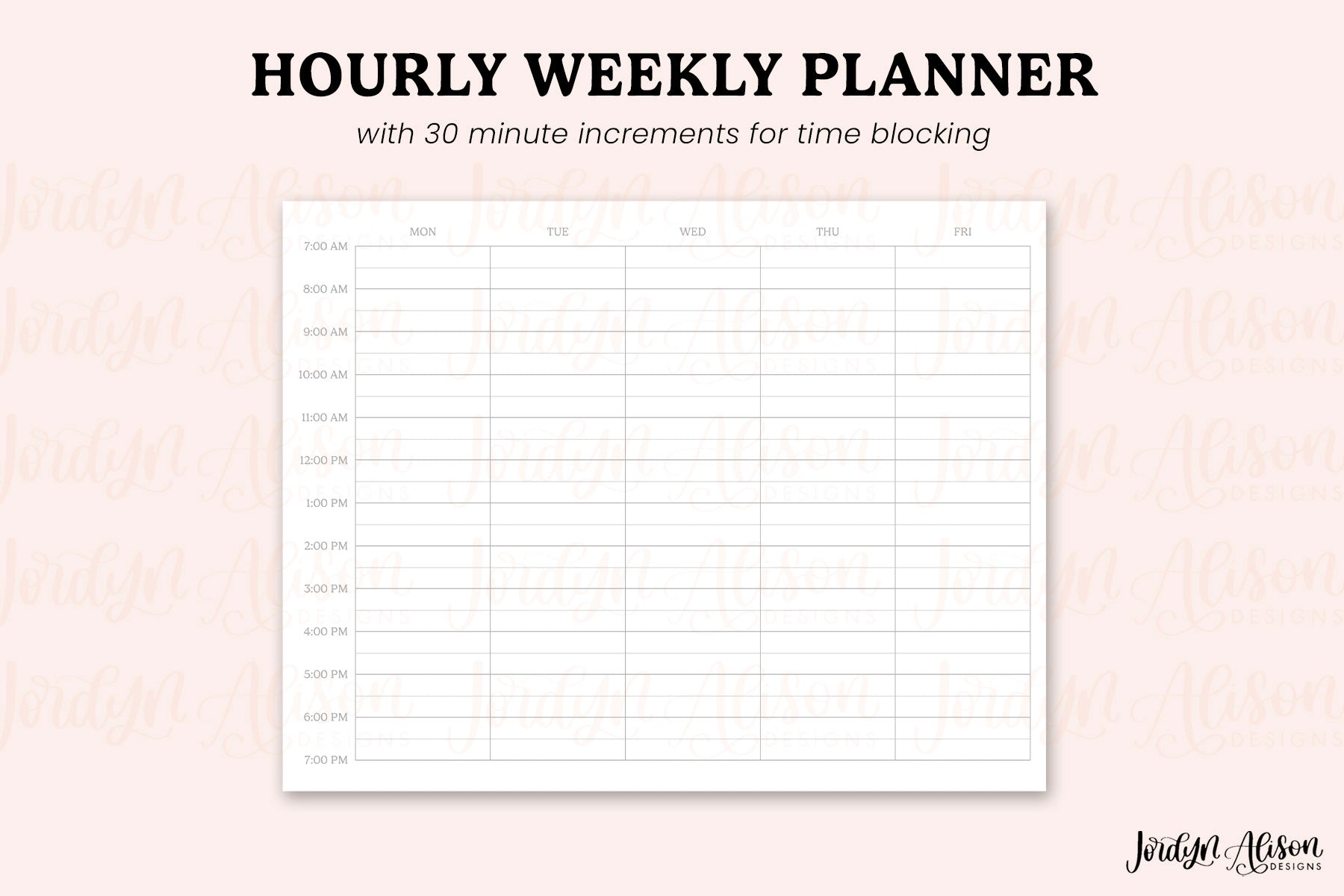 Hourly Weekly Planner