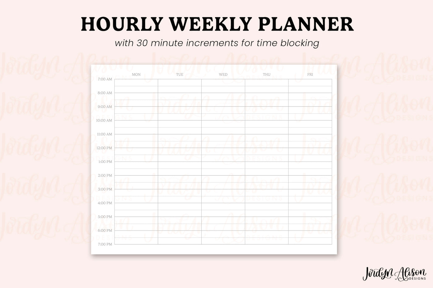 Hourly Weekly Planner
