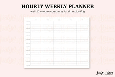 Hourly Weekly Planner