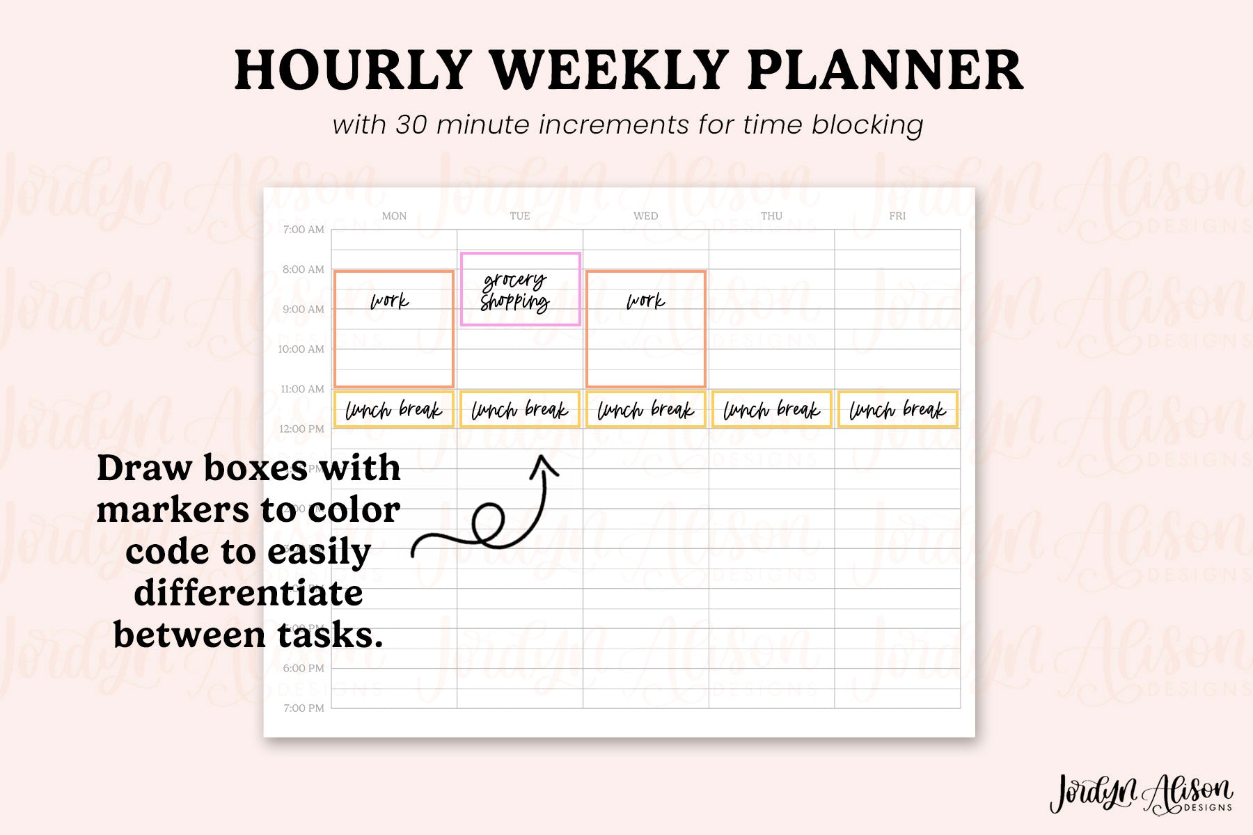 Hourly Weekly Planner