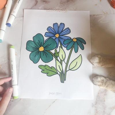 3 Floral Coloring Pages