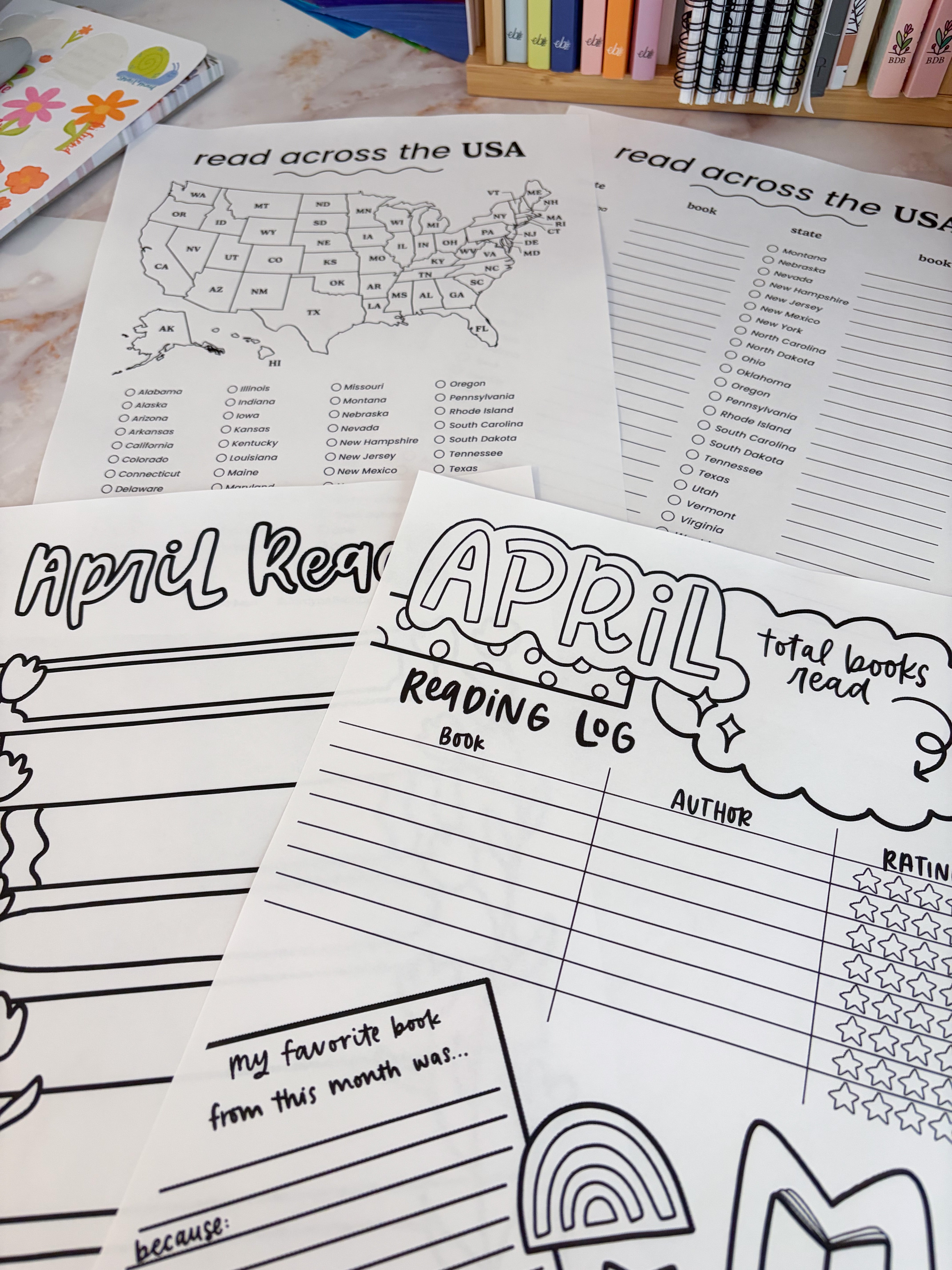 Read Across the USA Printable