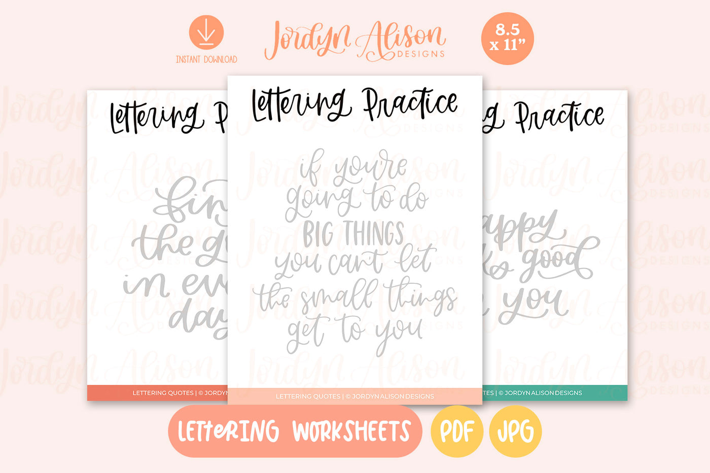 Lettering Quotes | Hand Lettering Practice Worksheet