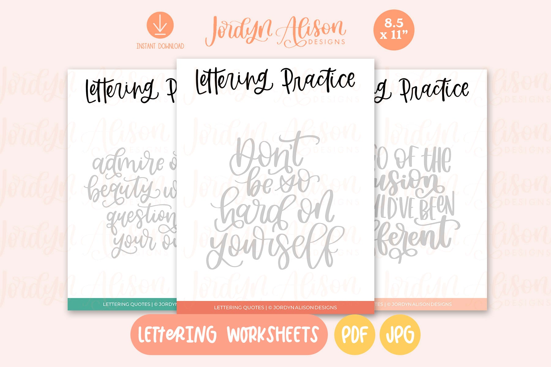 Lettering Quotes | Hand Lettering Practice Worksheet Vol 2