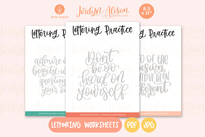 Lettering Quotes | Hand Lettering Practice Worksheet Vol 2