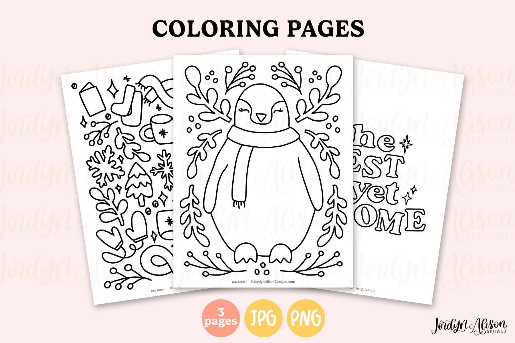 3 Winter Coloring Pages