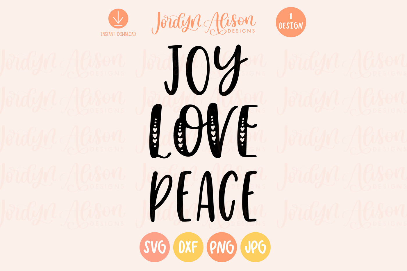 Joy Love Peace Christmas SVG