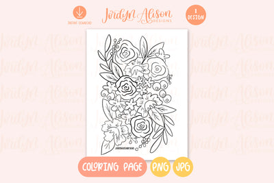 Loose Florals Coloring Page