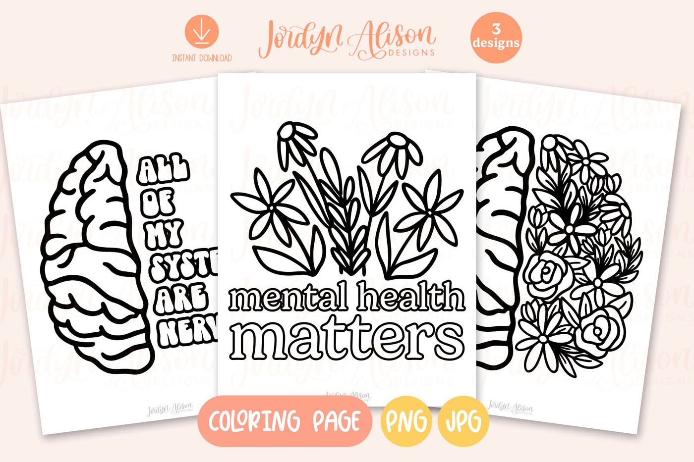 3 Mental Health Coloring Pages