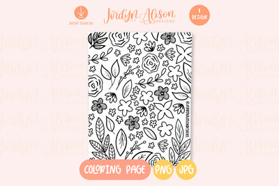 Modern Florals Coloring Page
