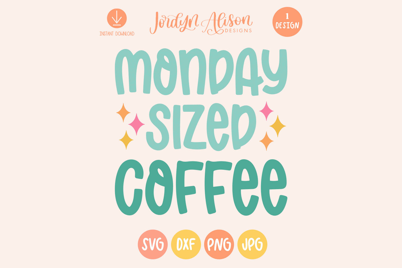 Monday Sized Coffee SVG
