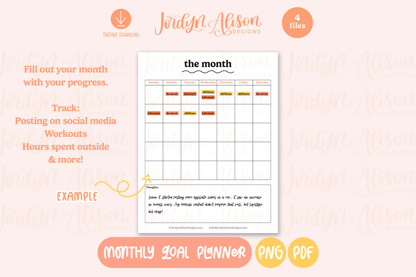 Monthly Goal Planner