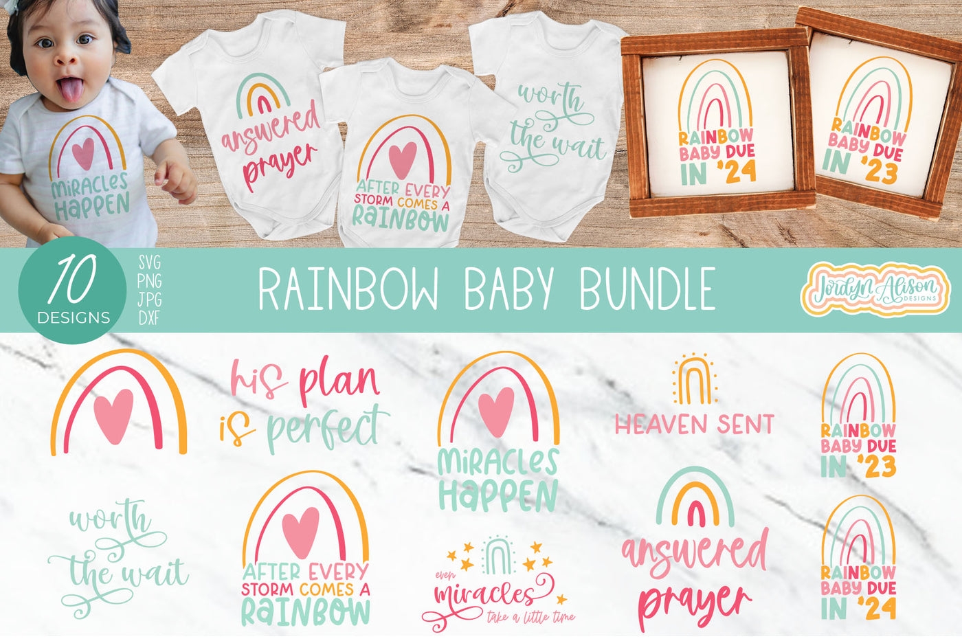 Rainbow Baby SVG Bundle